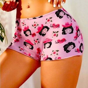 Women's Pink Cartoon Print Sleep Shorts